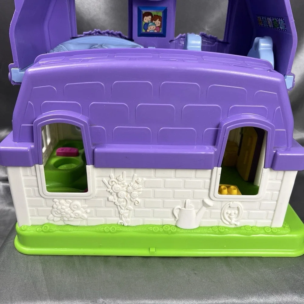 2008 Fisher Price Little People Happy Sounds Home Purple Testing Working Vintage